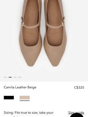 Flattered Camila Leather Mary Jane Flats - Beige
